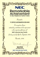 NEC-Achievement-Nov-2006